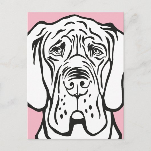 Great Dane Gezicht Briefkaart (Voorkant)