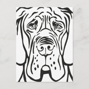 Great Dane Gezicht Briefkaart