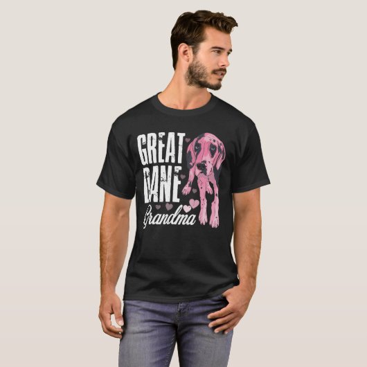 Great Dane Grandma Mens Womens Great Dane T-shirt (Voorkant volledig)
