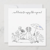 Great Dane grappige zomer  Kaart (Achterkant)