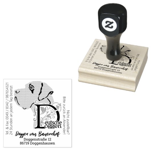 Great Dane Grote Gummistempel Rubberstempel (Gestempeld)