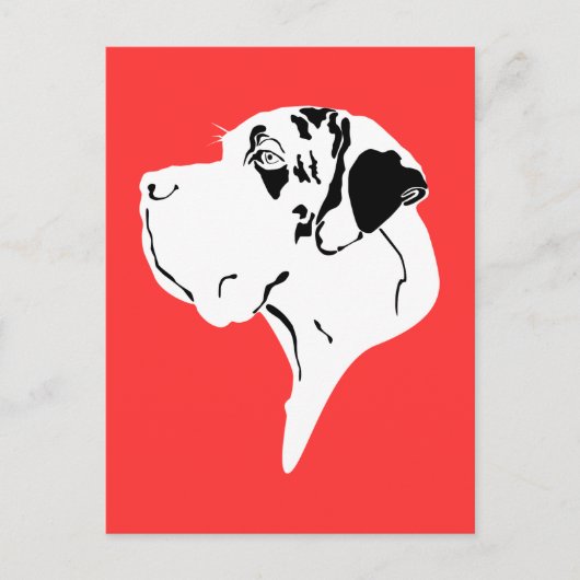 Great Dane Grote Kop merle Briefkaart (Voorkant)