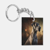 Great Dane Halloween engwekkend Sleutelhanger (Voorkant Links)