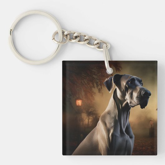 Great Dane Halloween engwekkend Sleutelhanger (Voorkant)