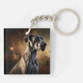 Great Dane Halloween engwekkend Sleutelhanger (Achterkant)