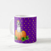 Great Dane Halloween Fawn/Mantle UC Stars aangepas Koffiemok (Voorkant links)