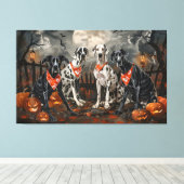 Great Dane Halloween Griezelen Canvas Afdruk (Insitu (Houten vloer))