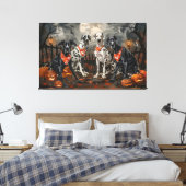 Great Dane Halloween Griezelen Canvas Afdruk (Insitu (Slaapkamer))