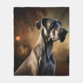 Great Dane Halloween Griezelen Fleece Deken (Voorkant)