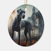 Great Dane Halloween Griezelen Keramisch Ornament (Links)