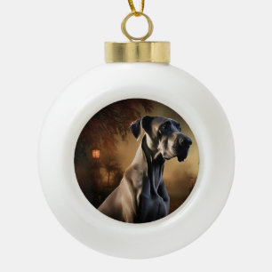 Great Dane Halloween Griezelen Keramische Bal Ornament