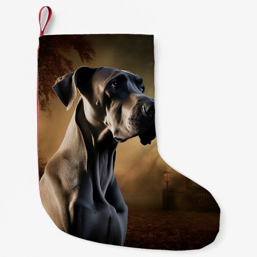 Great Dane Halloween Griezelen Kleine Kerstsok (Voorkant)