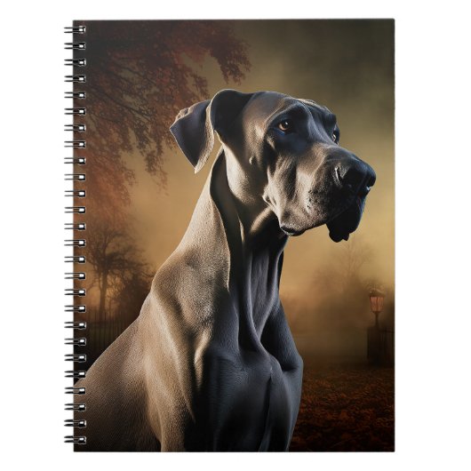 Great Dane Halloween Griezelen Notitieboek (Voorkant)