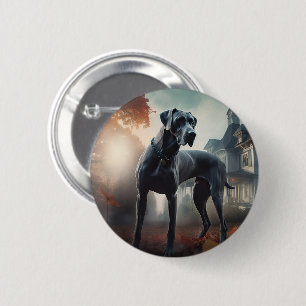 Great Dane Halloween Griezelen Ronde Button 5,7 Cm