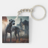 Great Dane Halloween Griezelen Sleutelhanger (Achterkant)