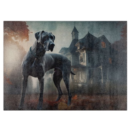Great Dane Halloween Griezelen Snijplank (Voorkant)