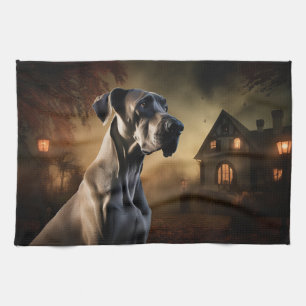 Great Dane Halloween Griezelen Theedoek