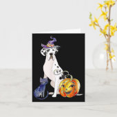 Great Dane Halloween hond Harlekijn Kaart (Gele Bloem)