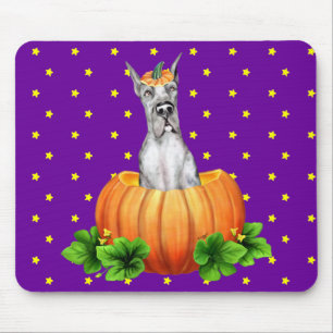 Great Dane Halloween Merle Dane-O-Lantern Muismat