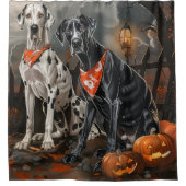 Great Dane Halloween Spoken Douchegordijn (Voorkant)