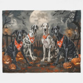 Great Dane Halloween Spoken Fleece Deken (Voorkant (Horizontaal))