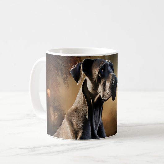 Great Dane Halloween Verschrikkelijk Koffiemok (Voorkant links)