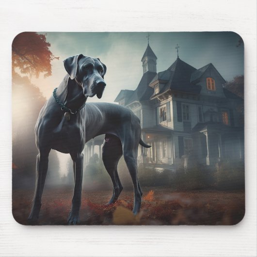 Great Dane Halloween Verschrikkelijk Muismat (Voorkant)
