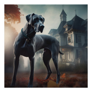 Great Dane Halloween Verschrikkelijk Perfect Poster