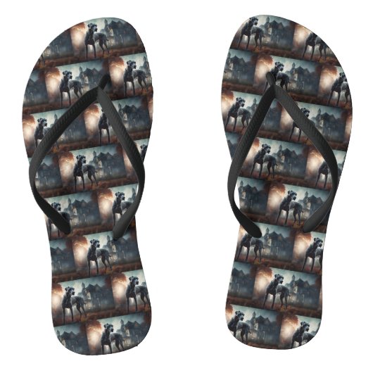 Great Dane Halloween Verschrikkelijk Teenslippers (Voetbed)