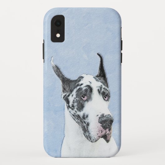 Great Dane (Harlekijn) Schilderij - Originele Hond Case-Mate iPhone Case (Achterkant)