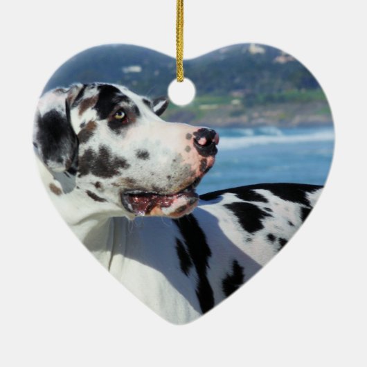 Great Dane - Harlequin - Bogey Keramisch Ornament (Achterkant)
