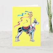 Great Dane Harlequin Carousel - Gepersonaliseerd Kaart (Voorkant)