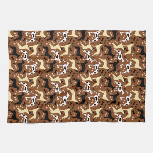 Great Dane Harlequin Fawn Black Danes Kitchen Towe Theedoek (Horizontaal)