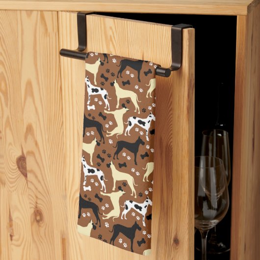 Great Dane Harlequin Fawn Black Danes Kitchen Towe Theedoek (Derde Gevouwen)