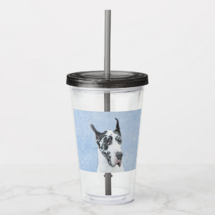 Great Dane (Harlequin) schilderen - Oorspronkelijk Acryl Drinkbeker