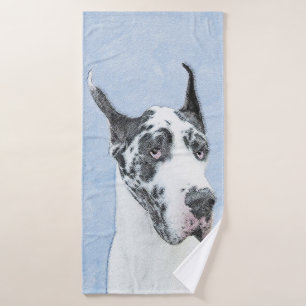 Great Dane (Harlequin) schilderen - Oorspronkelijk Bad Handdoek