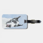 Great Dane (Harlequin) schilderen - Oorspronkelijk Bagagelabel (Achterkant horizontaal)