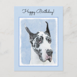 Great Dane (Harlequin) schilderen - Oorspronkelijk Briefkaart
