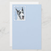 Great Dane (Harlequin) schilderen - Oorspronkelijk Briefpapier (Voorkant / Achterkant)