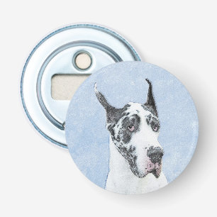 Great Dane (Harlequin) schilderen - Oorspronkelijk Button Flesopener