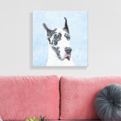Great Dane (Harlequin) schilderen - Oorspronkelijk Canvas Afdruk (Insitu (Woonkamer))