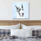 Great Dane (Harlequin) schilderen - Oorspronkelijk Canvas Afdruk (Insitu (Slaapkamer))