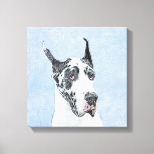 Great Dane (Harlequin) schilderen - Oorspronkelijk Canvas Afdruk