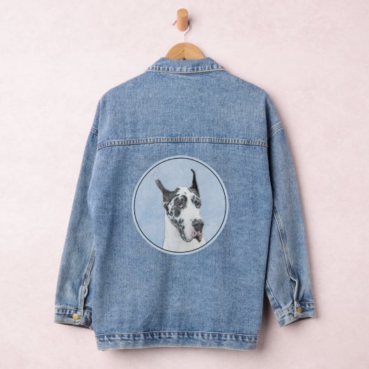 Great Dane (Harlequin) schilderen - Oorspronkelijk Denim Jacket (Hangar)