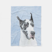 Great Dane (Harlequin) schilderen - Oorspronkelijk Fleece Deken (Voorkant)