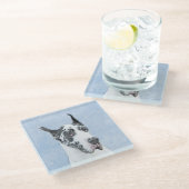 Great Dane (Harlequin) schilderen - Oorspronkelijk Glazen Onderzetter (Schuin)