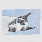 Great Dane (Harlequin) schilderen - Oorspronkelijk Golfhanddoek (Horizontaal)