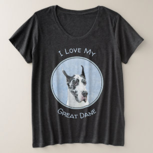 Great Dane (Harlequin) schilderen - Oorspronkelijk Grote Maat T-shirt