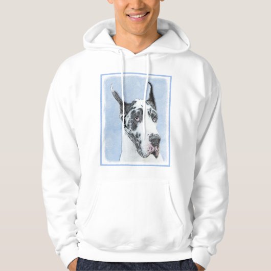 Great Dane (Harlequin) schilderen - Oorspronkelijk Hoodie (Voorkant)