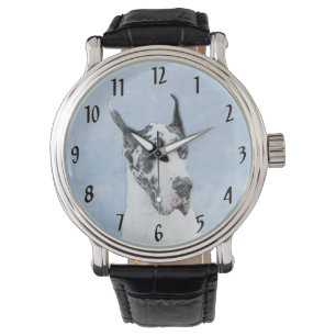 Great Dane (Harlequin) schilderen - Oorspronkelijk Horloge